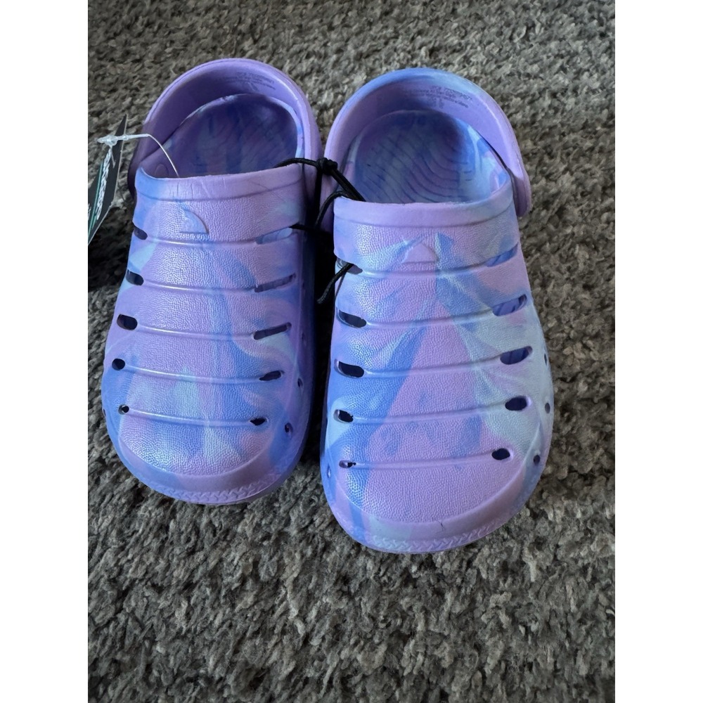 Kids Rugged Shark Purple / Blue Slip On Clogs Size 7 New,